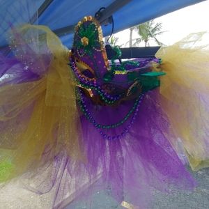 Mardi Gras Tutu handmade with mask